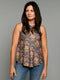 The Tie Back Tank - Floral / Mini Gingham